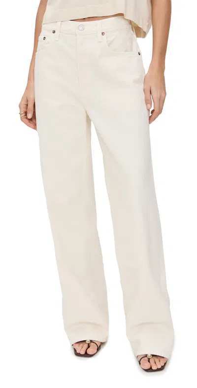 Agolde Low-slung Baggy Jeans In White