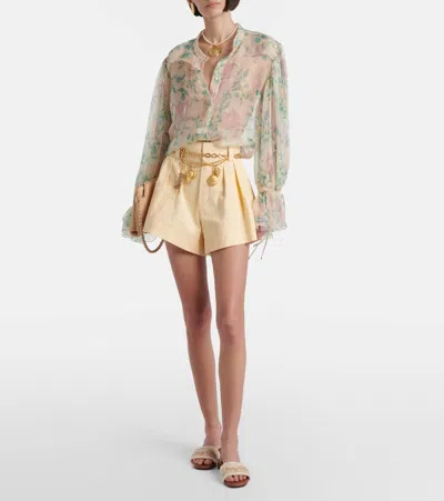 Jimmy Choo Joa Embroidered Canvas Slides In Neutrals