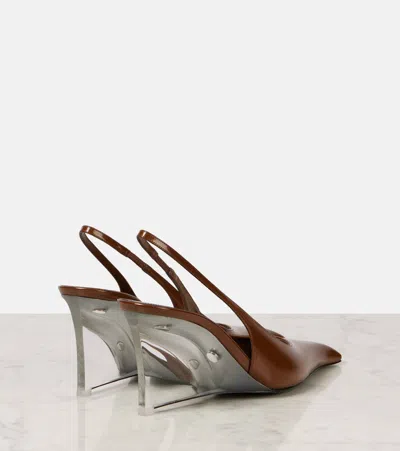 Saint Laurent Zeppe Miller In Pelle Marrone Donna In Brown