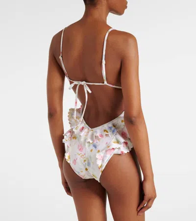 Zimmermann Lucky Waterfall Frill One Piece Swimsuit In Multi