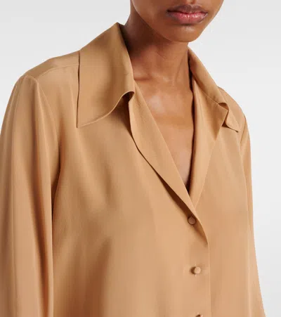 Saint Laurent Silk Crêpe De Chine Blouse In Beige