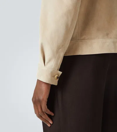 Thom Sweeney Suede Blouson In Beige