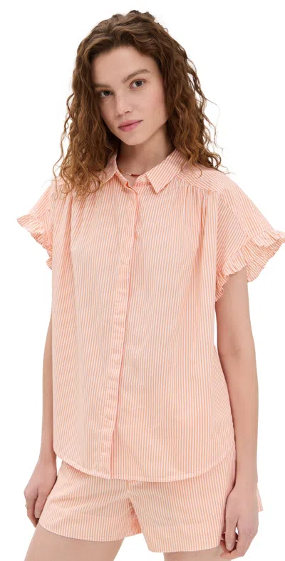 Xirena Noah Shirt Tangerine In Tangerine