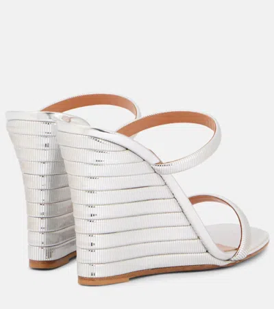 Aquazzura Riviera Wedge-sandalen 95mm In Gray