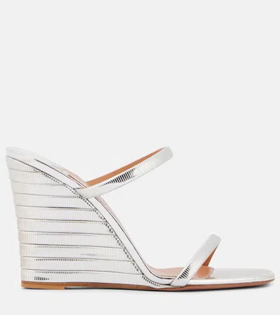Aquazzura Riviera Wedge-sandalen 95mm In Gray