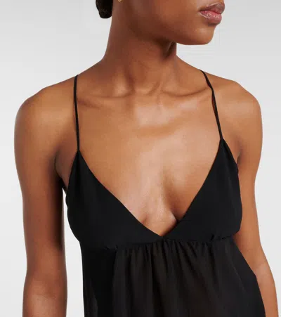 Saint Laurent Silk Georgette Camisole In Black