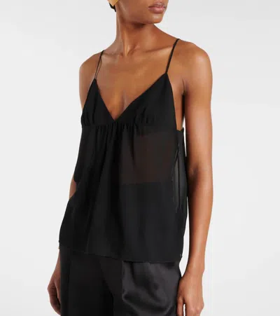 Saint Laurent Silk Georgette Camisole In Black