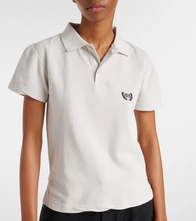 Balenciaga Logoed Polo Shirt In White