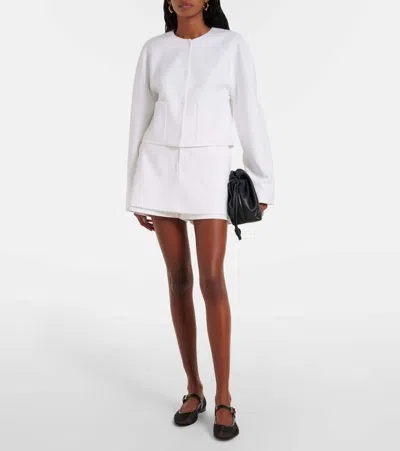 Vince Collarless Jacket Optic White In White