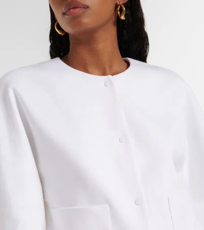 Vince Collarless Jacket Optic White In White