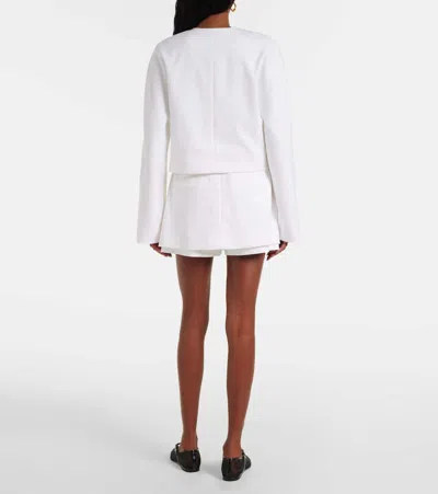 Vince Collarless Jacket Optic White In White