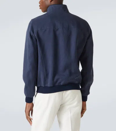 Thom Sweeney Linen Blouson In Blue