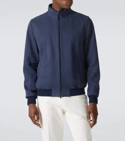 Thom Sweeney Linen Blouson In Blue