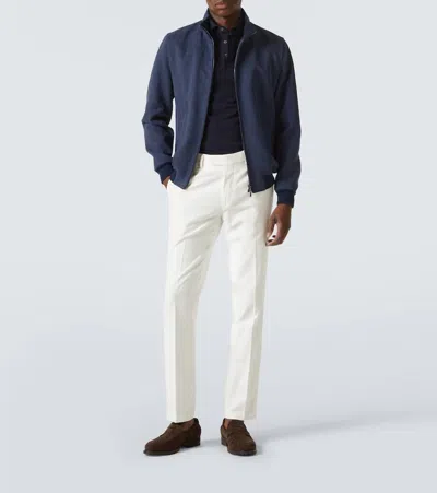Thom Sweeney Linen Blouson In Blue