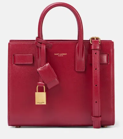 Saint Laurent Sac De Jour Nano Top-handle Bag In Smooth Leather In Red
