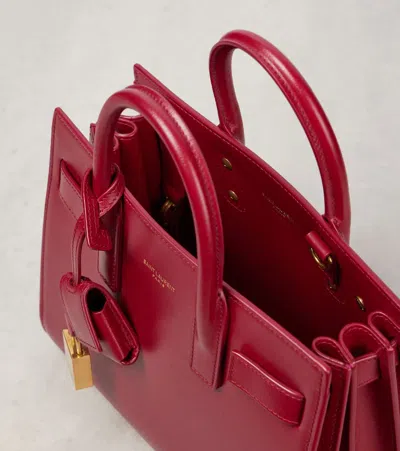 Saint Laurent Sac De Jour Nano Top-handle Bag In Smooth Leather In Red