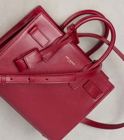 Saint Laurent Sac De Jour Nano Top-handle Bag In Smooth Leather In Red