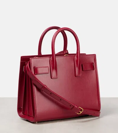 Saint Laurent Sac De Jour Nano Top-handle Bag In Smooth Leather In Red