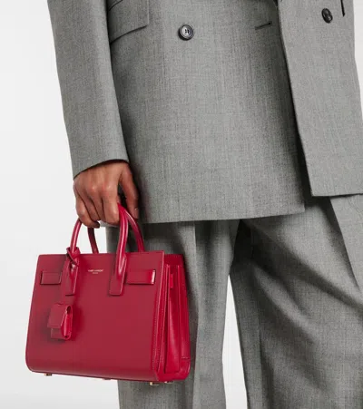 Saint Laurent Sac De Jour Nano Top-handle Bag In Smooth Leather In Red