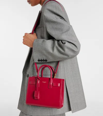 Saint Laurent Sac De Jour Nano Top-handle Bag In Smooth Leather In Red