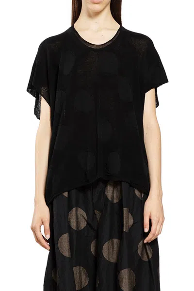 Uma Wang Polka-dot Sweater In Black