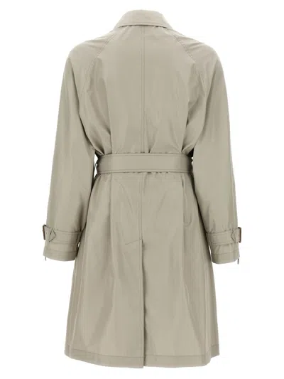 Burberry Car Coat Silk Coats And Trench Coats Gray In Gray