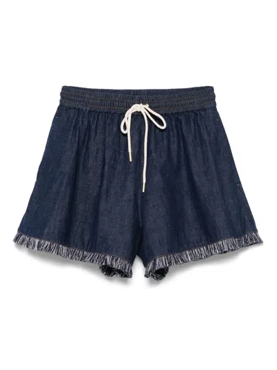 Zimmermann Rhiannon Drawstring Shorts In Blue