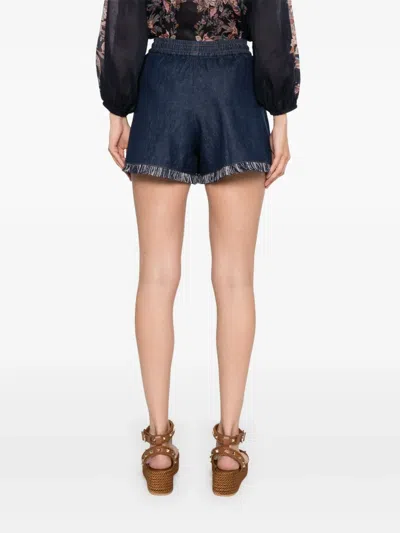 Zimmermann Rhiannon Drawstring Shorts In Blue