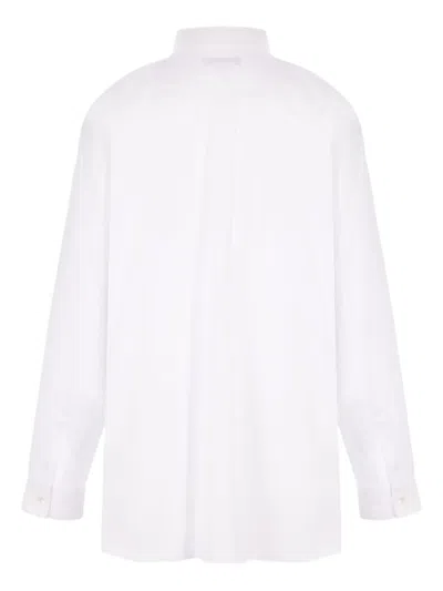 Comme Des Garçons Homme Deux Cotton Shirt W/ Mesh Inserts In White