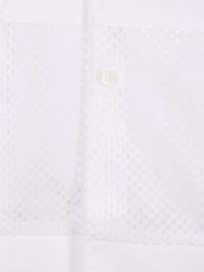 Comme Des Garçons Homme Deux Cotton Shirt W/ Mesh Inserts In White
