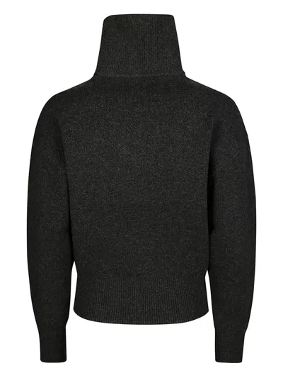 Isabel Marant Étoile Isabel Marant Etoile Woman Charcoal Stretch Wool Blend Laranne Sweater In Grey