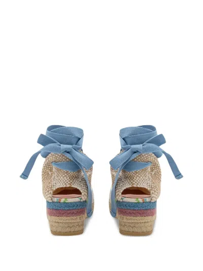 Missoni Eva 30 Zigzag Canvas Wedge Espadrilles In Blue
