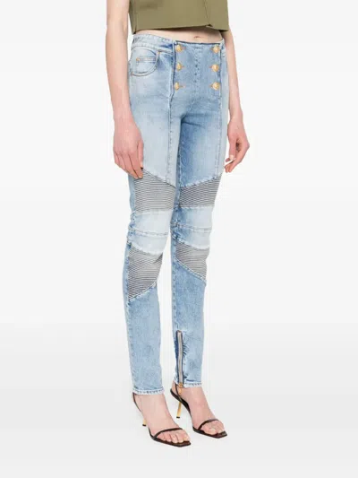 Balmain Jeans In Blue Cotton In Blue