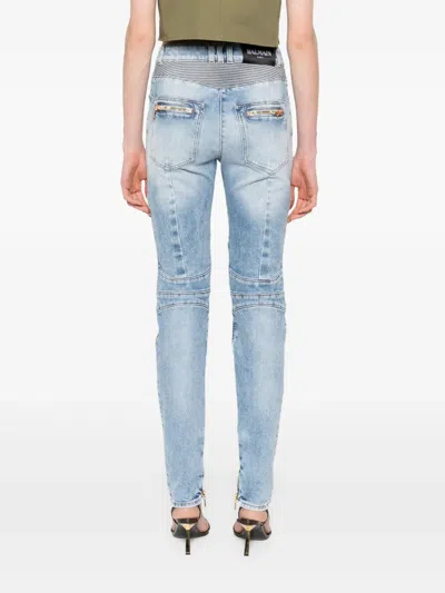 Balmain Jeans In Blue Cotton In Blue
