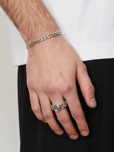 Emanuele Bicocchi Flourish Chain Ring In Silver