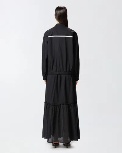 Pinko Bomber En Popeline À Motif Flammes In Nero Limousine