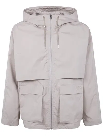 Maison Kitsuné Hooded Zipped Windbreaker Clothing In Brown