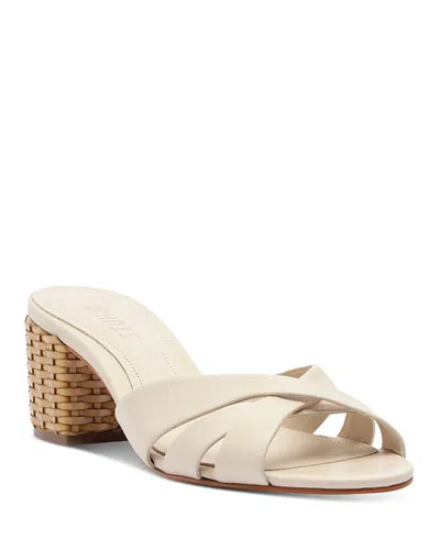 Schutz Keefa Straw Mule Heel In Beige, Women's At Urban Outfitters In Metallic