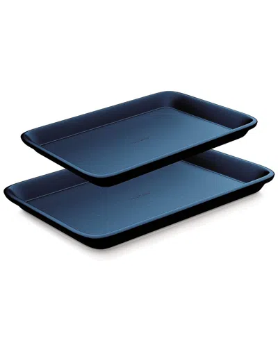 Nutrichef 2pc Nonstick Cookie Sheet Baking Pans In Blue