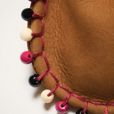 La Doublej Power Pouch With Crystals In Solid Tan