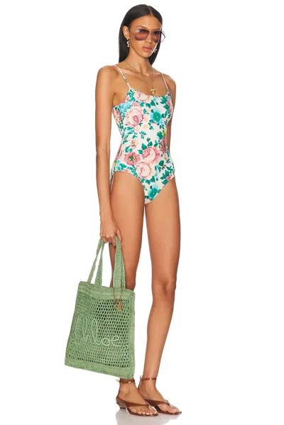 Chloé Chloe Women Green Raffia Estate Banana Shopping Bag