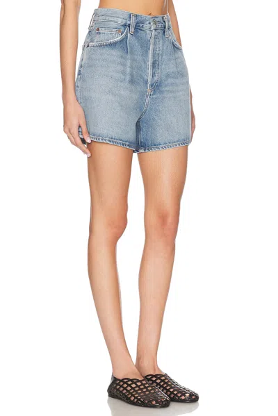 Agolde Rhoda High-rise Denim Shorts In Backbeat