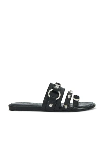 Balenciaga City Flat Sandals In Black