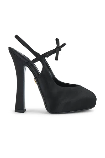Dolce & Gabbana Vally 105 Satin Slingback Pumps In Black