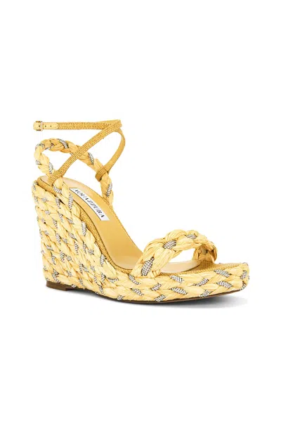 Aquazzura Costiera 120 Embellished Espadrille Wedges In Natural