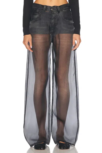 Haikure Winona Sheer Organza Pants In Black Denim Print