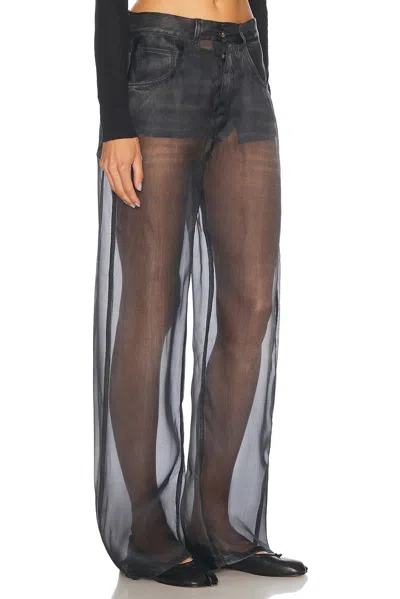 Haikure Winona Sheer Organza Pants In Black Denim Print