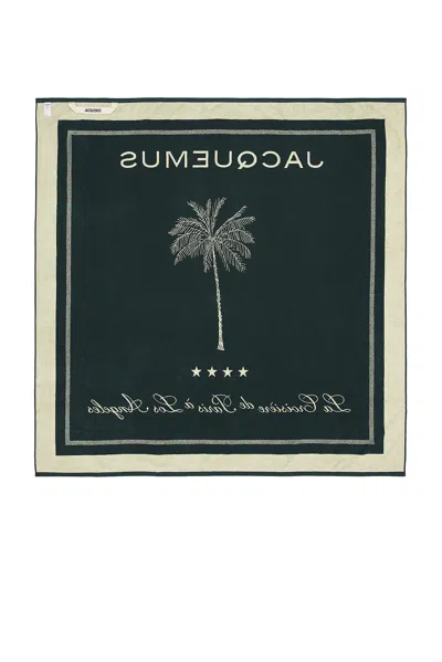 Jacquemus La Serviette Croisiere Beach Towel In Palm Tree Green