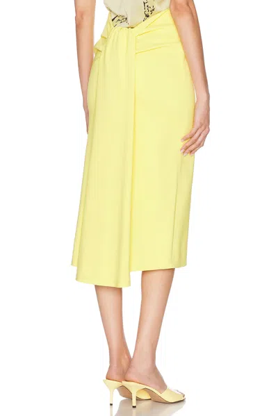 Jacquemus Hourglass Draped Midi Skirt In Yellow