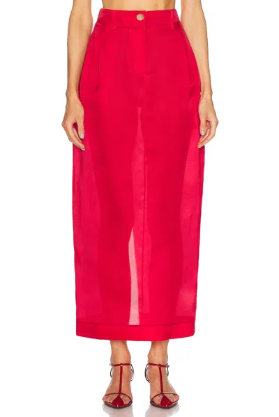 Khaite Lucian Maxi Skirt In Red